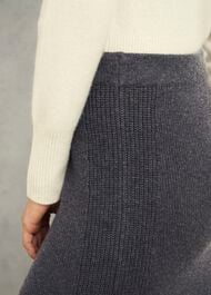 Gaskell Co-Ord Wool Cotton Skirt, Dark Grey Marl, hi-res