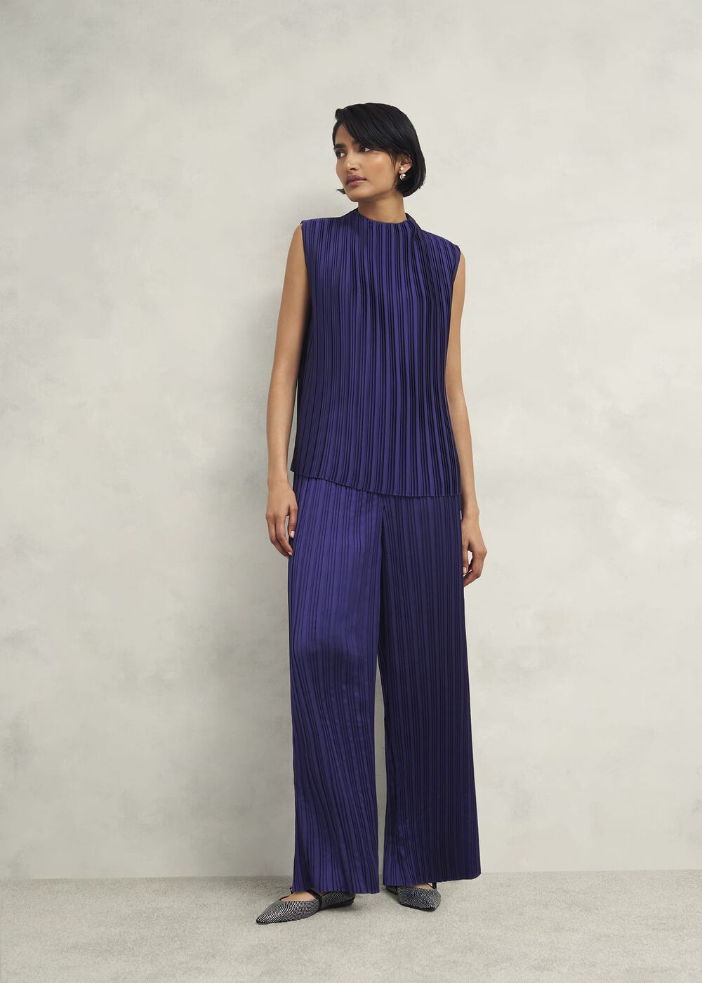 Orla Pleated Trousers, Rich Blue, hi-res