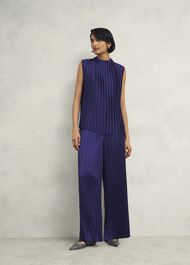 Orla Pleated Trousers, Rich Blue, hi-res