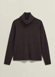 Yvette Roll Neck Knitted Sweater, Alder Brown, hi-res