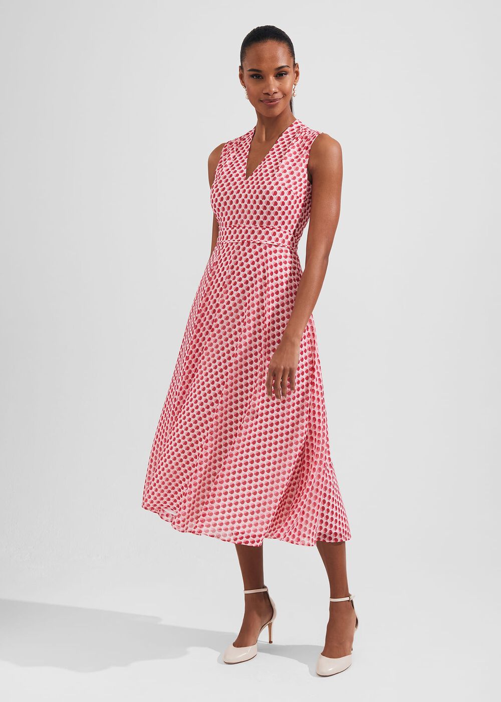 Lucy Printed Fit And Flare Dress, Ivory Multi, hi-res