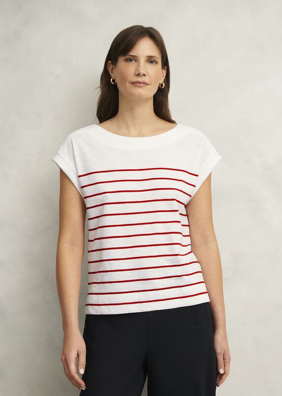 Alycia Cotton Slub Stripe T-Shirt
