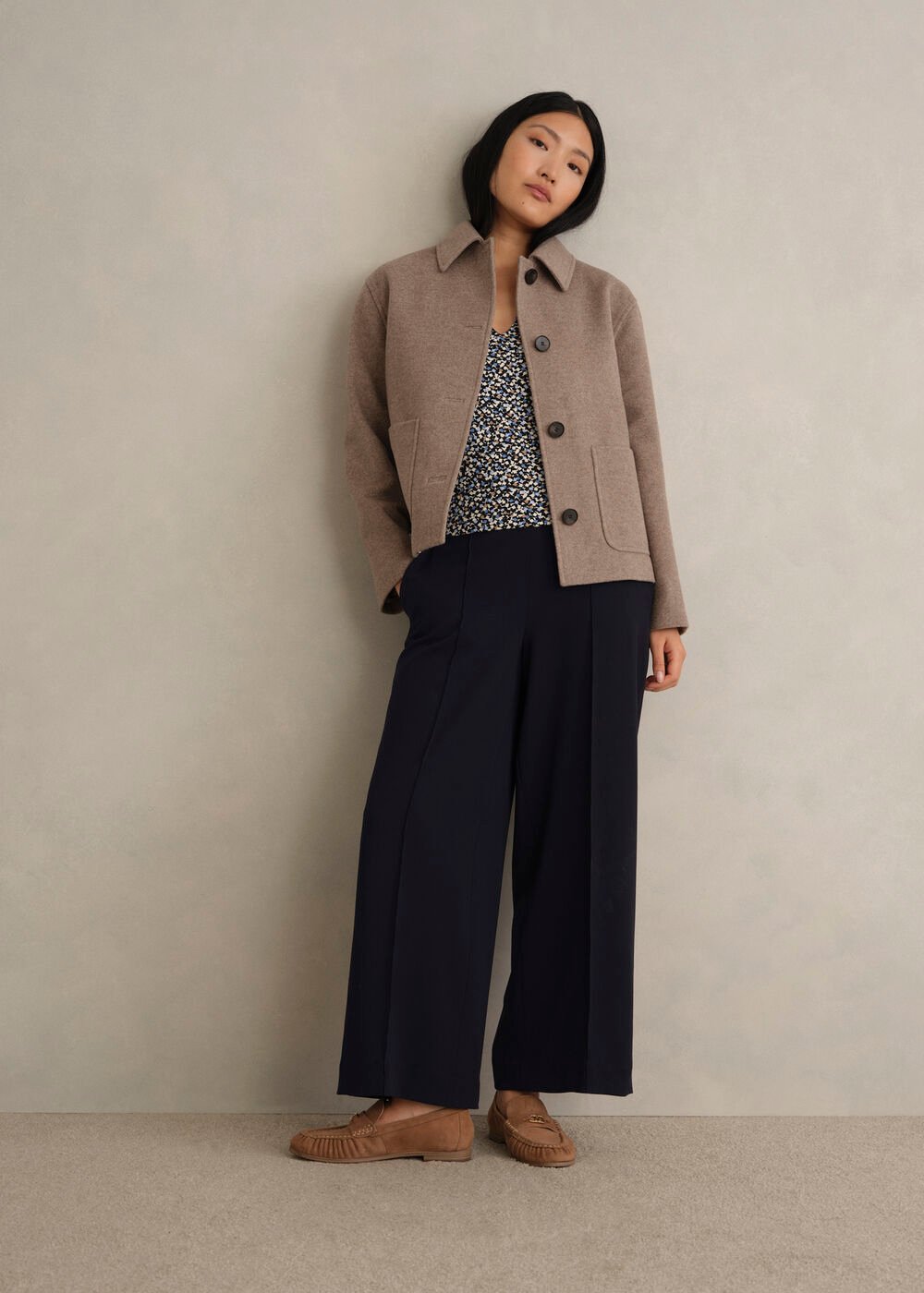 Eva Crop Trousers, Navy, hi-res