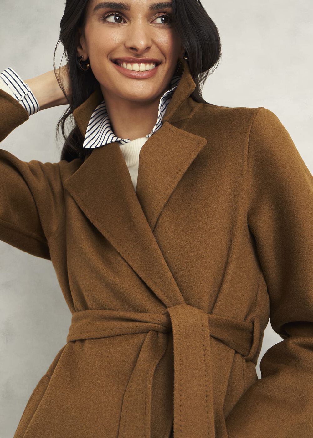 Lytham Wrap Coat With wool, Vicuna, hi-res