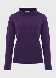 Audrey Wool Cashmere Sweater, Rich Purple, hi-res