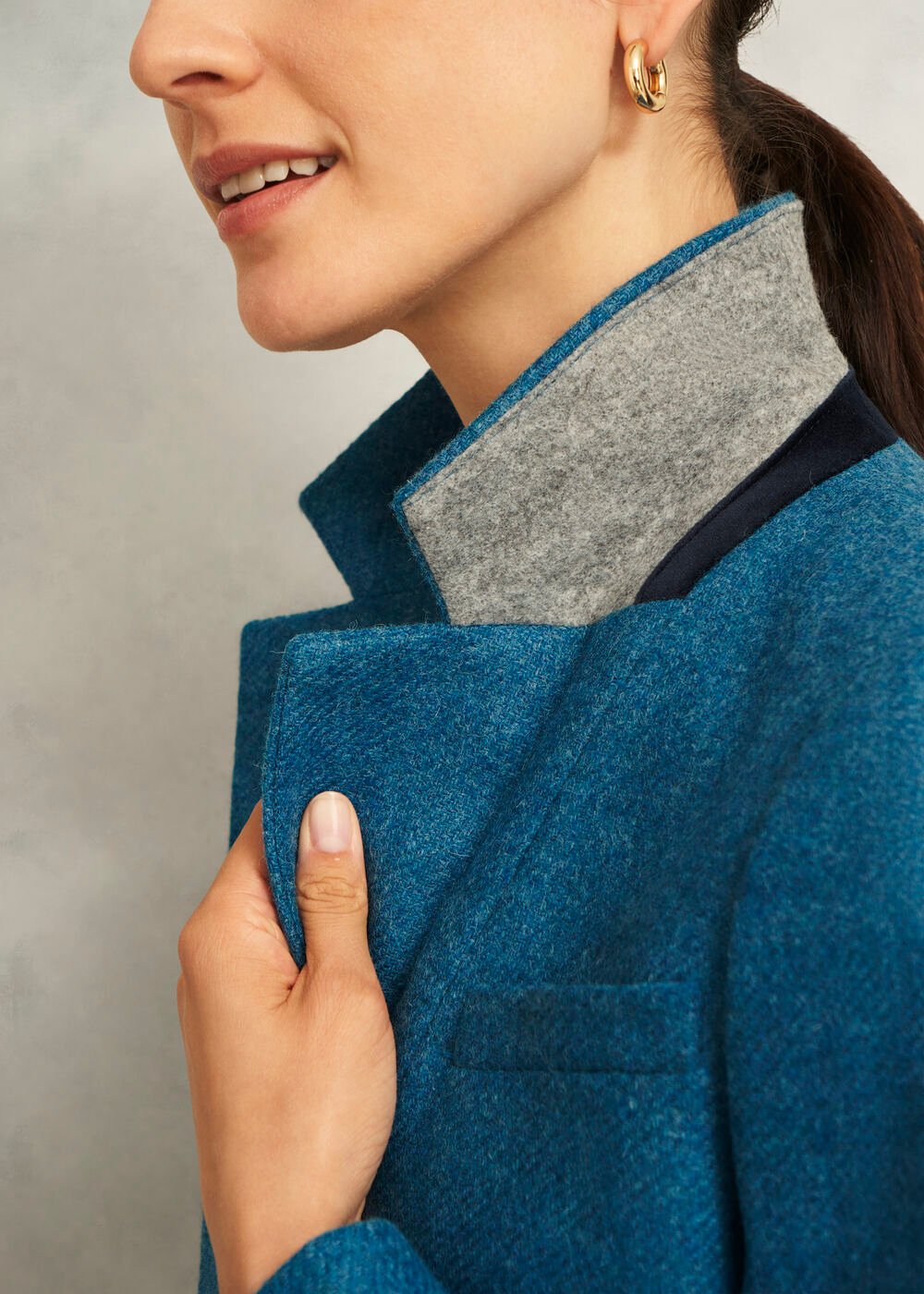 Petite Lilla Wool Jacket, Blue, hi-res