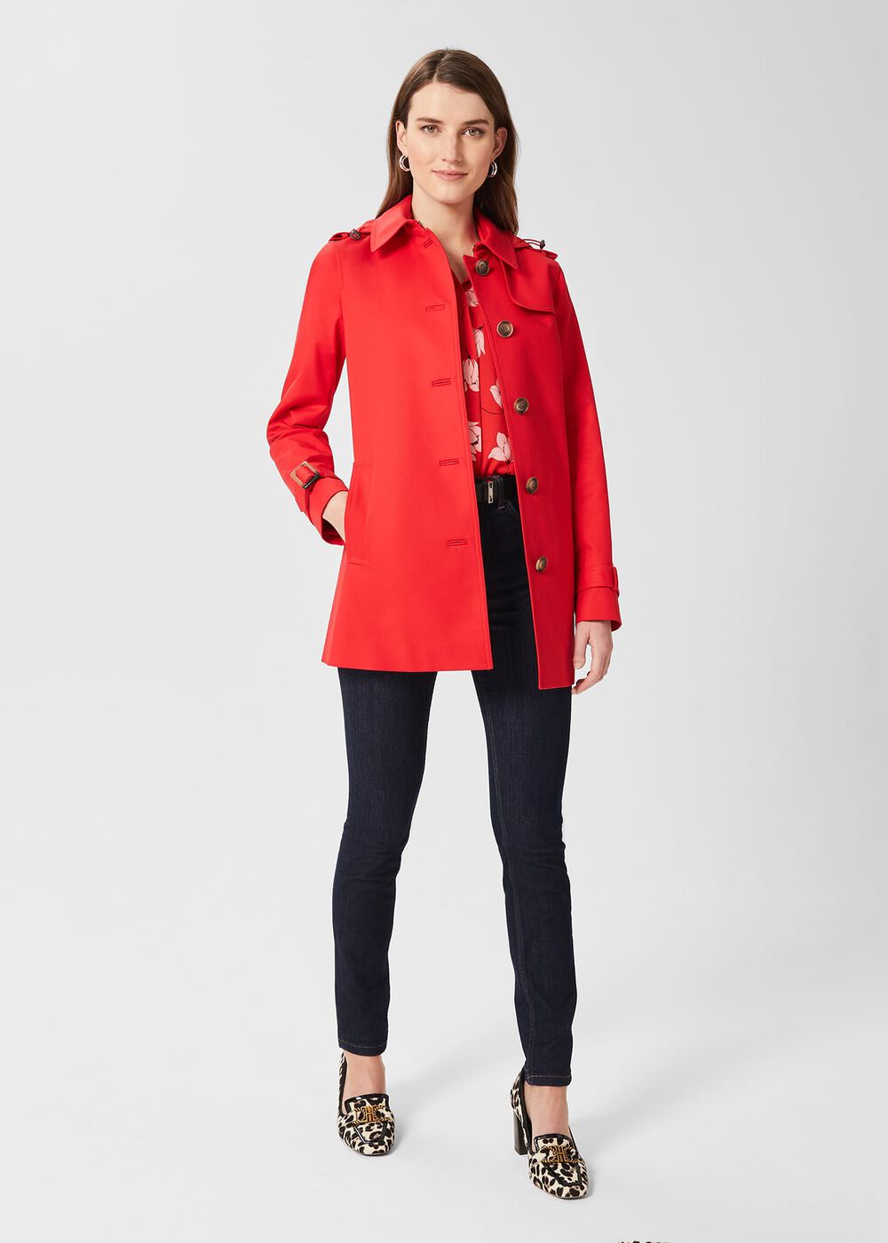 Angelina Floral Shirt, Red Pink, hi-res