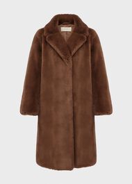 Georgia Faux Fur Coat, Camel, hi-res