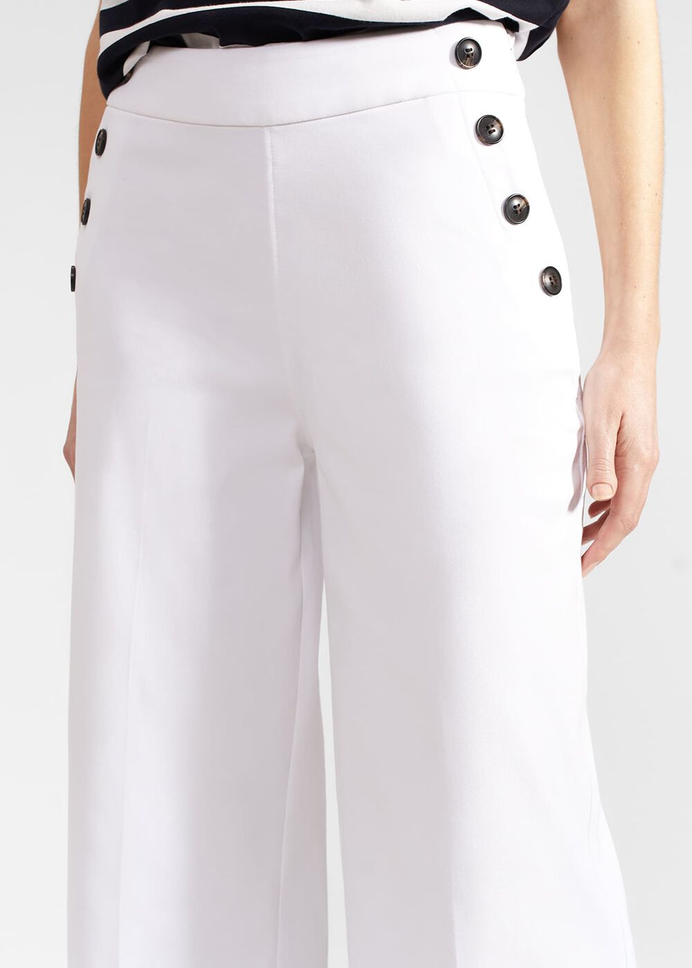 Simone Crop Pants, White, hi-res