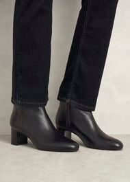 Rochelle Leather Ankle Boots, Black, hi-res
