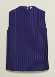 Orla Pleated Blouse, Rich Blue, hi-res