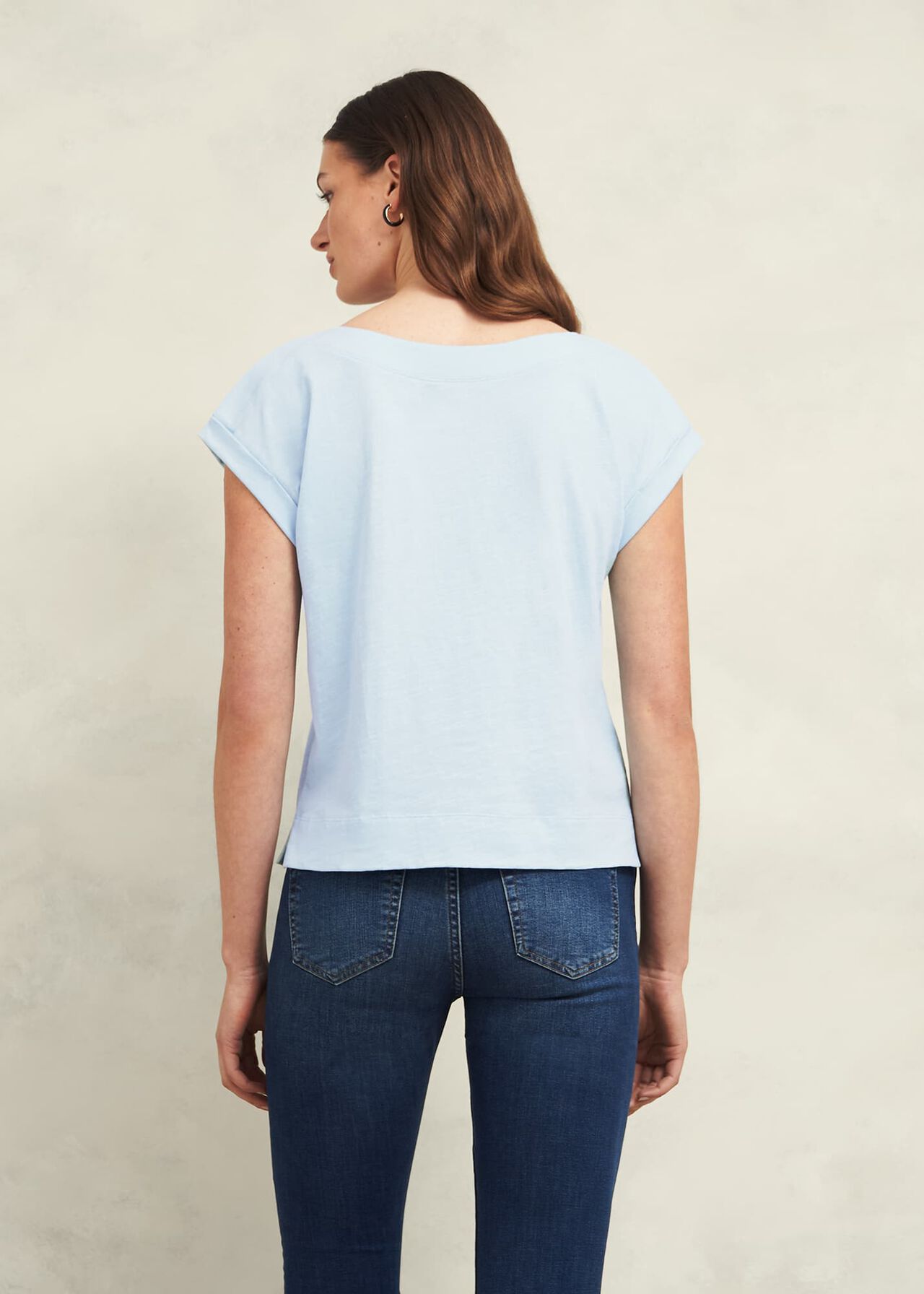 Alycia Cotton Slub T-shirt, Pale Blue, hi-res