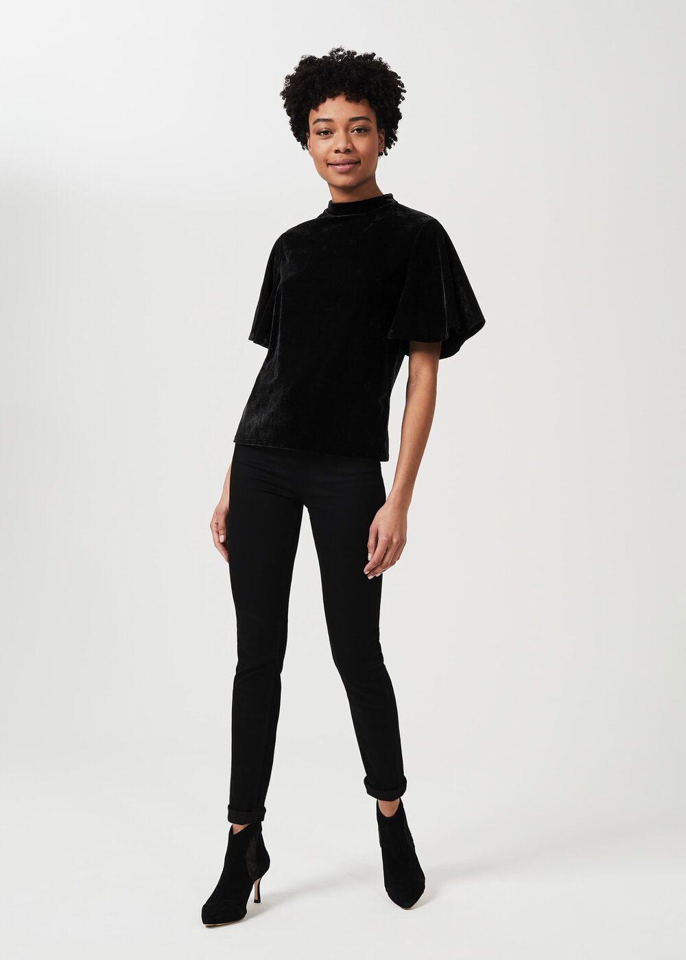 Robyn Velvet Top, Black, hi-res