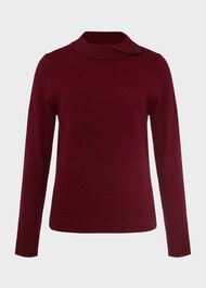 Talia Wool Cashmere Jumper, Wine Red, hi-res