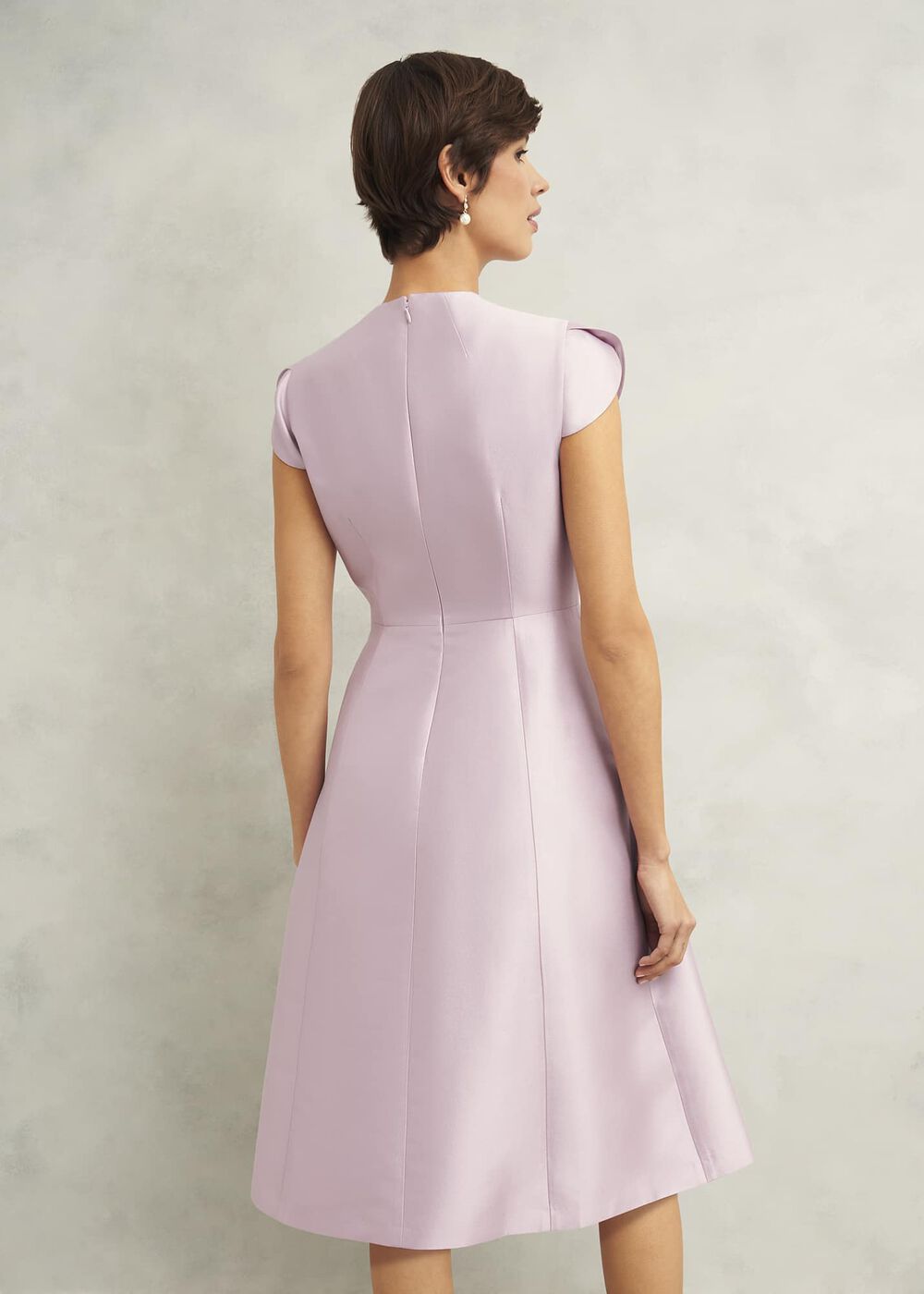 Rhea Wool Silk Dress, Soft Petal Pink, hi-res