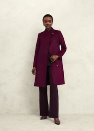 Cristie Wool Coat, Warm Plum, hi-res