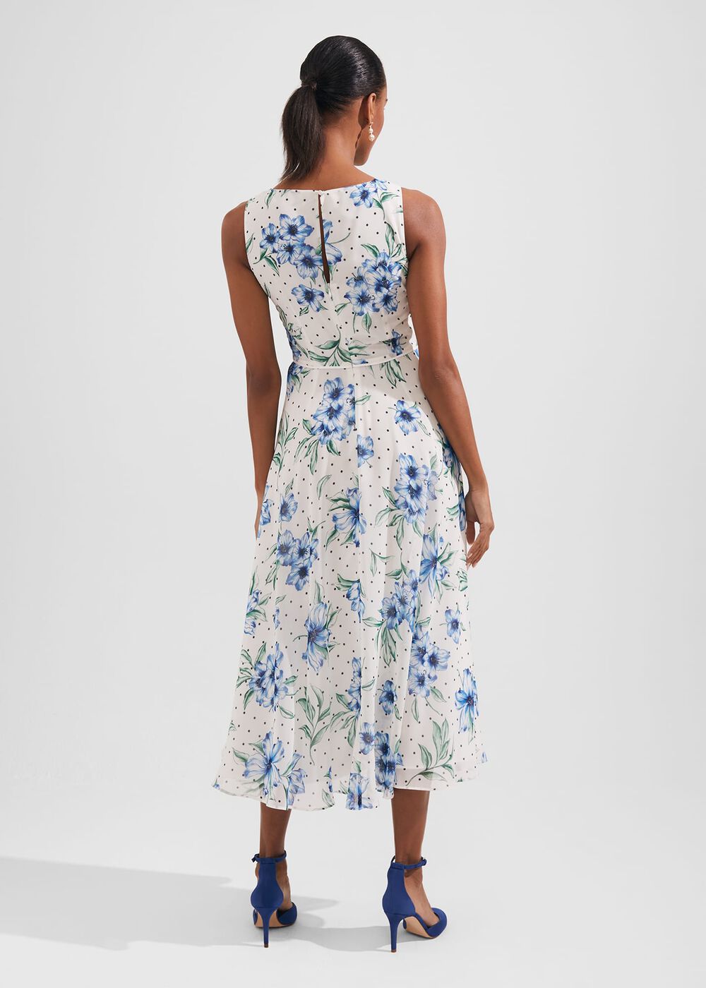 Petite Carly Floral Midi Dress, Ivory Multi, hi-res