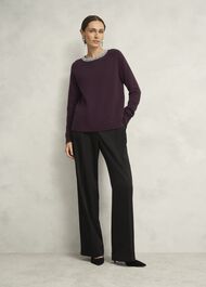 Sherry Wool Blend Gem Detail Sweater, Malbec Purple, hi-res
