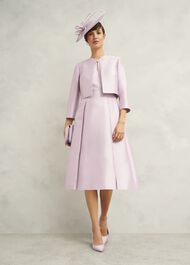Rhea Wool Silk Dress, Soft Petal Pink, hi-res