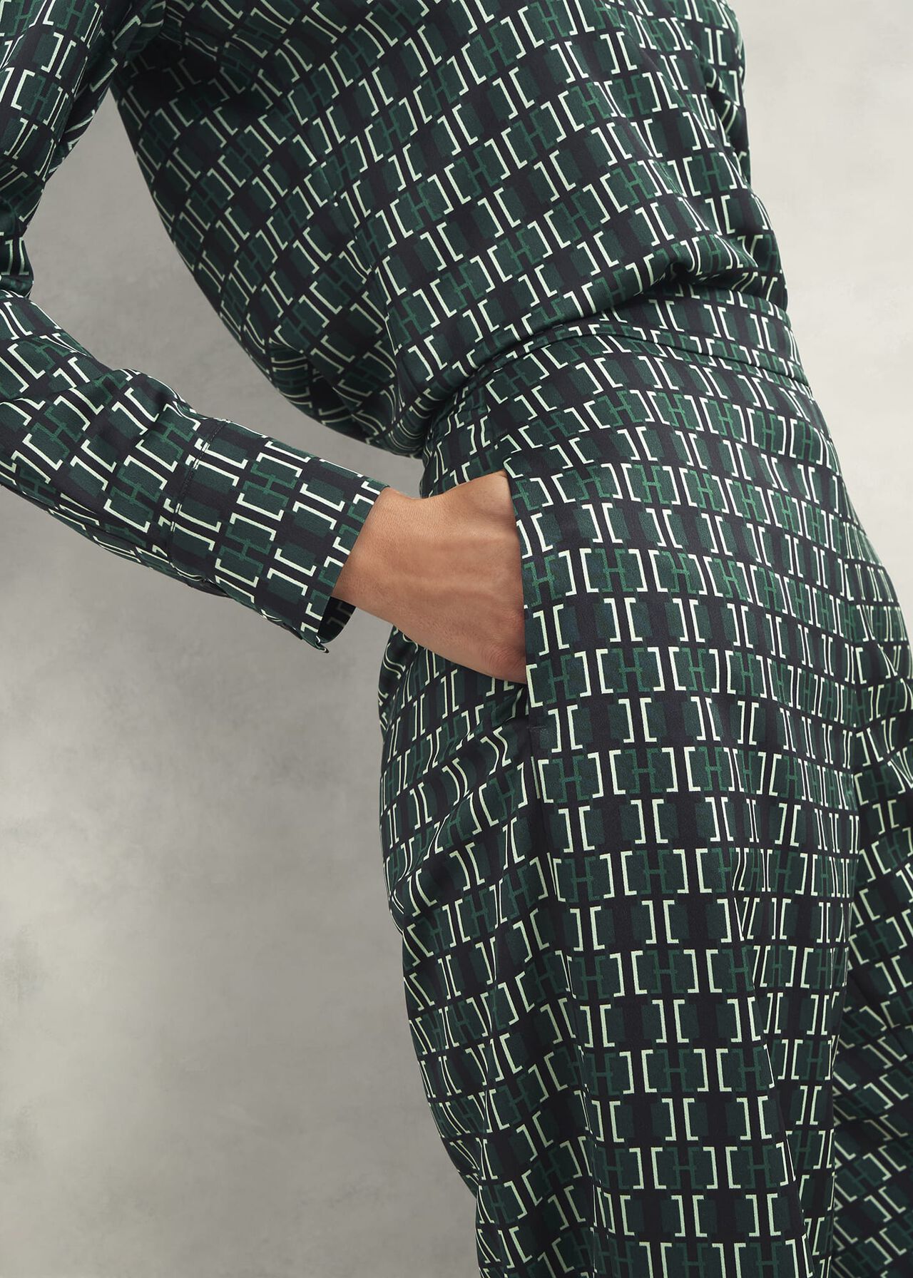 Finwell Satin Trousers, Multi, hi-res