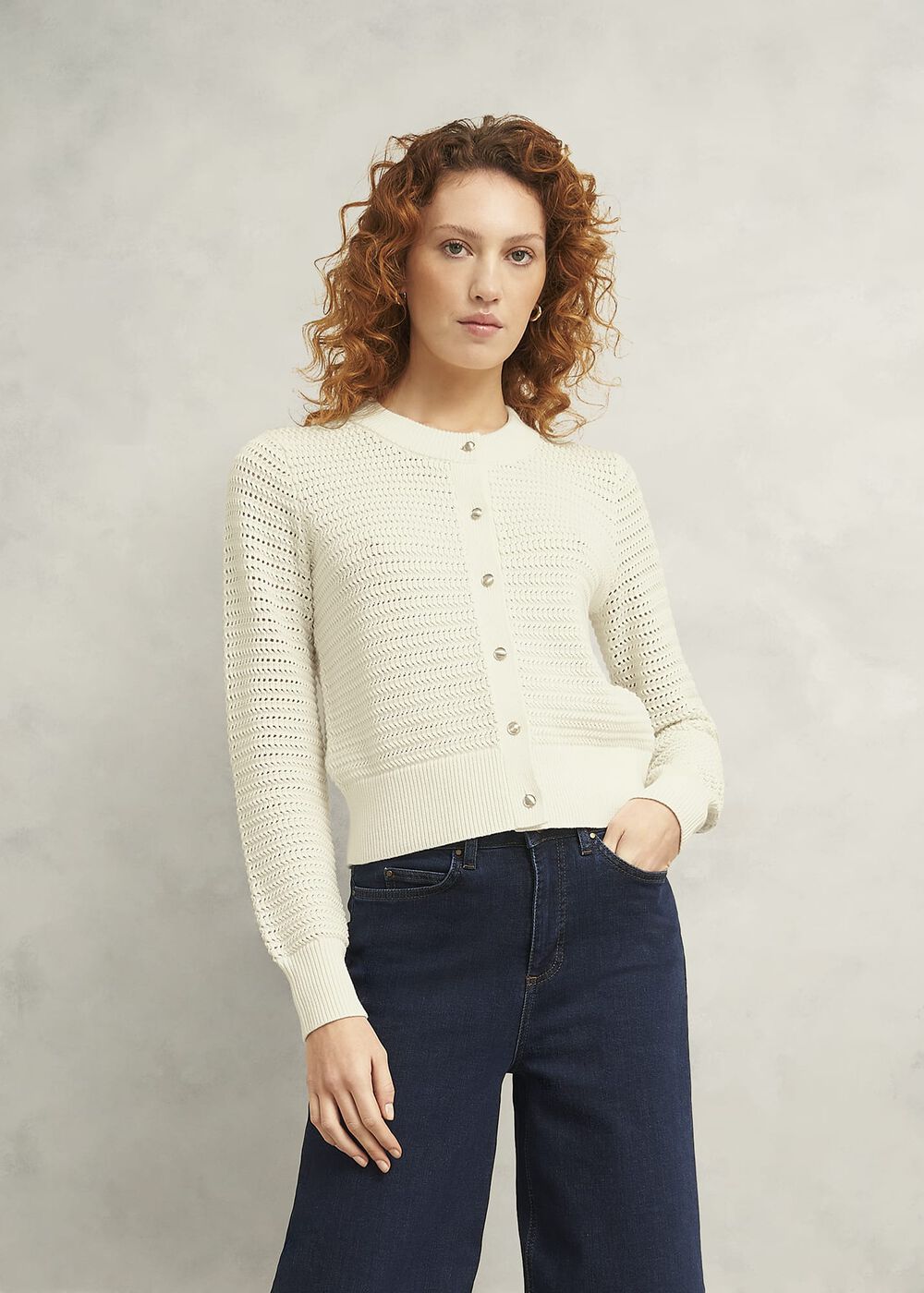 Felicity Cotton Cardigan, Warm Ivory, hi-res