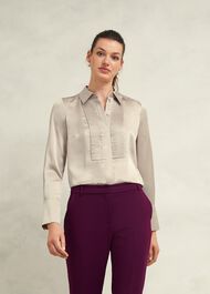 Jaya Silk Shirt, Buff Grey, hi-res