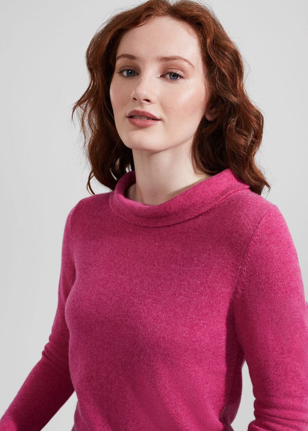 Audrey Wool Cashmere Sweater, Pink Marl, hi-res