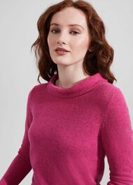 Audrey Wool Cashmere Jumper, Pink Marl, hi-res