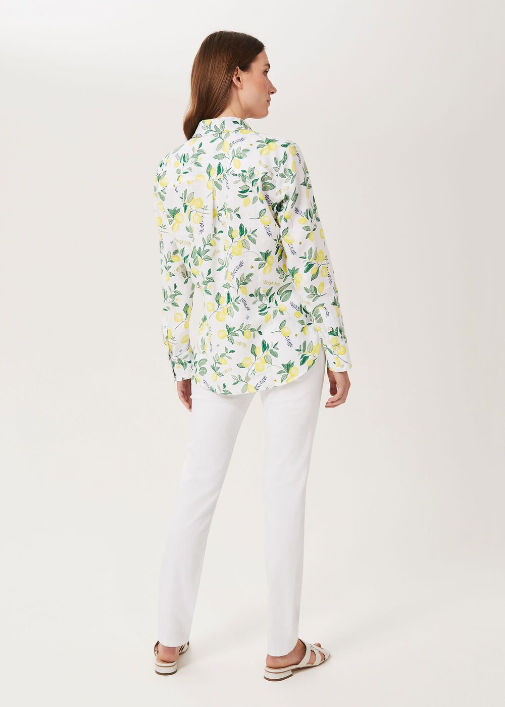 Livia Linen Shirt, White Multi, hi-res