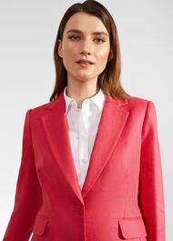 Mirabel Linen Jacket, Raspberry Pink, hi-res