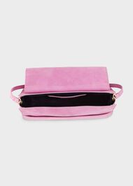 Cambridge Suede Clutch Bag, Carnation Pink, hi-res