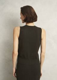 Olive Wentworth Wool Blend Knitted Tank Top, Dark Olive, hi-res