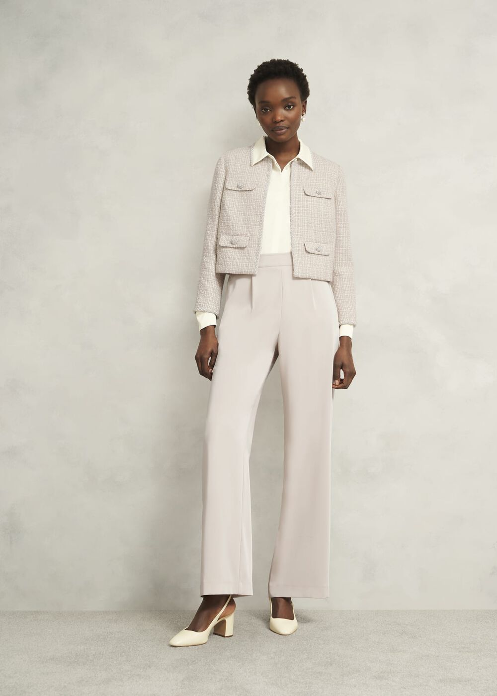 Oriana Tweed Jacket, Oyster, hi-res