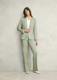 Petite Marietta Linen Straight Pants, Sage Green, hi-res