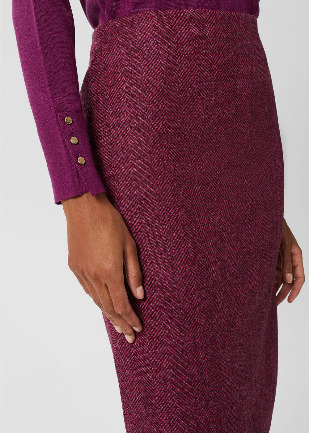 Petite Daphne Wool Skirt, Purple Multi, hi-res