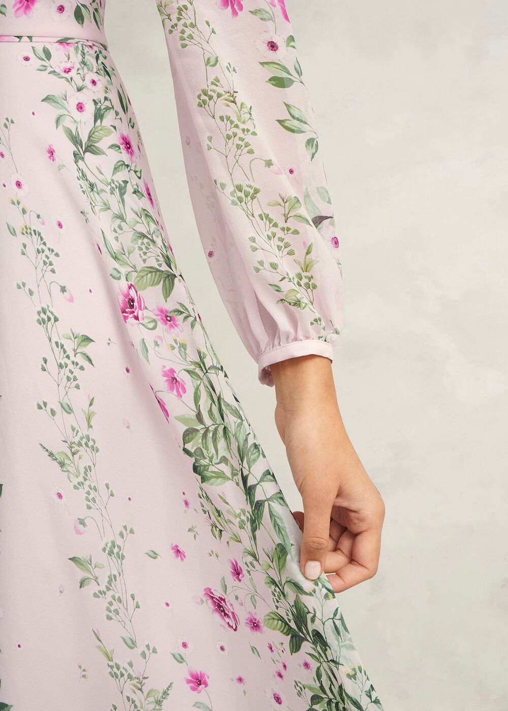 Fay Silk Bow Detail Dress, Pink Multi, hi-res