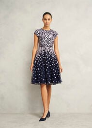 Petite Betty Embroidered Dress, Midnight Pink, hi-res