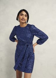 Bette Sequin Dress, Riverside Blue, hi-res