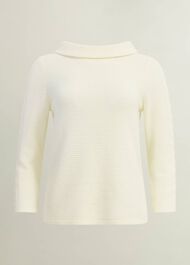 Camilla Cotton Jumper, Warm Ivory, hi-res