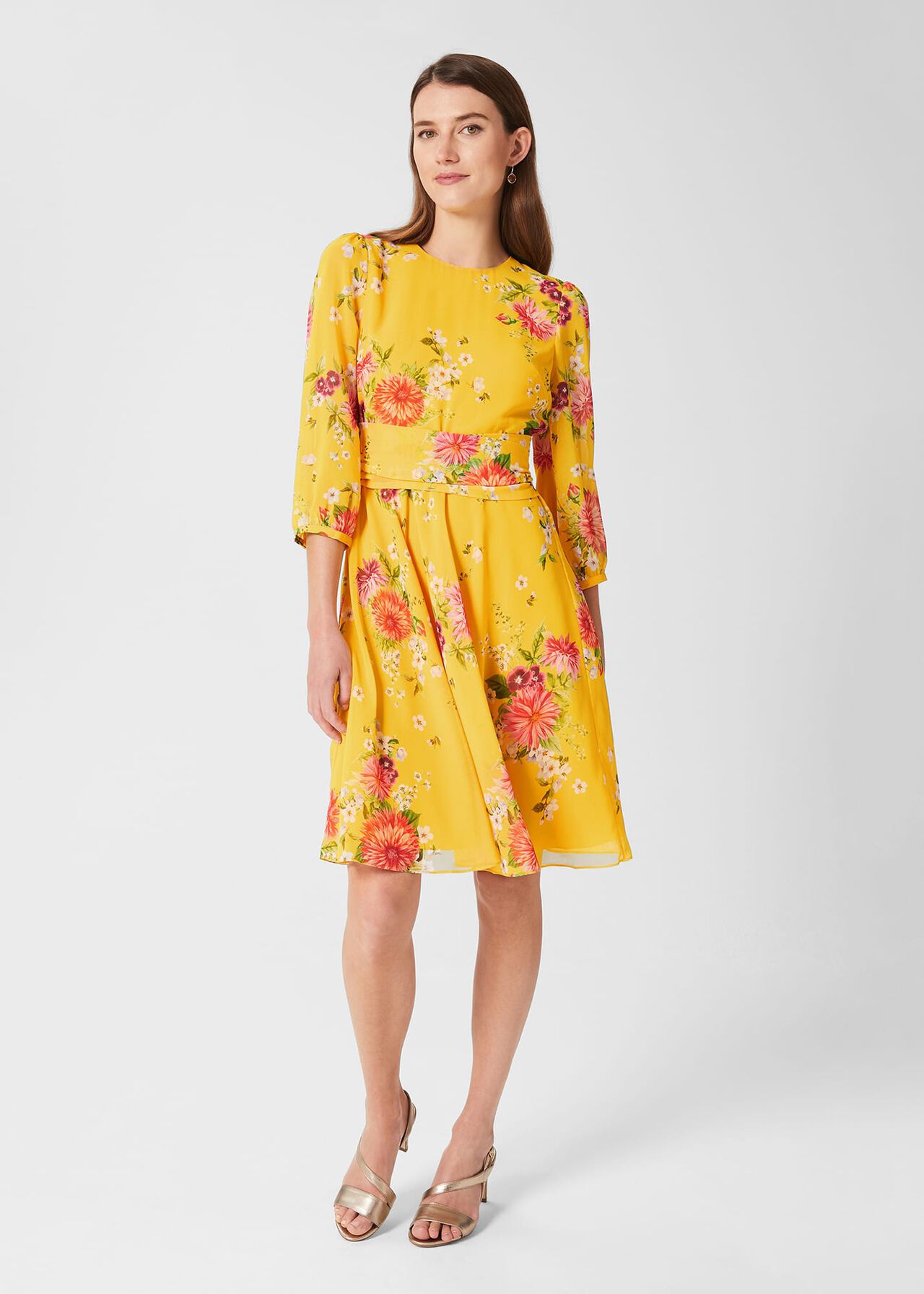 Jasmina Floral Fit And Flare Dress | Hobbs UK