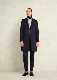 Cavendish Wool Coat, Navy, hi-res