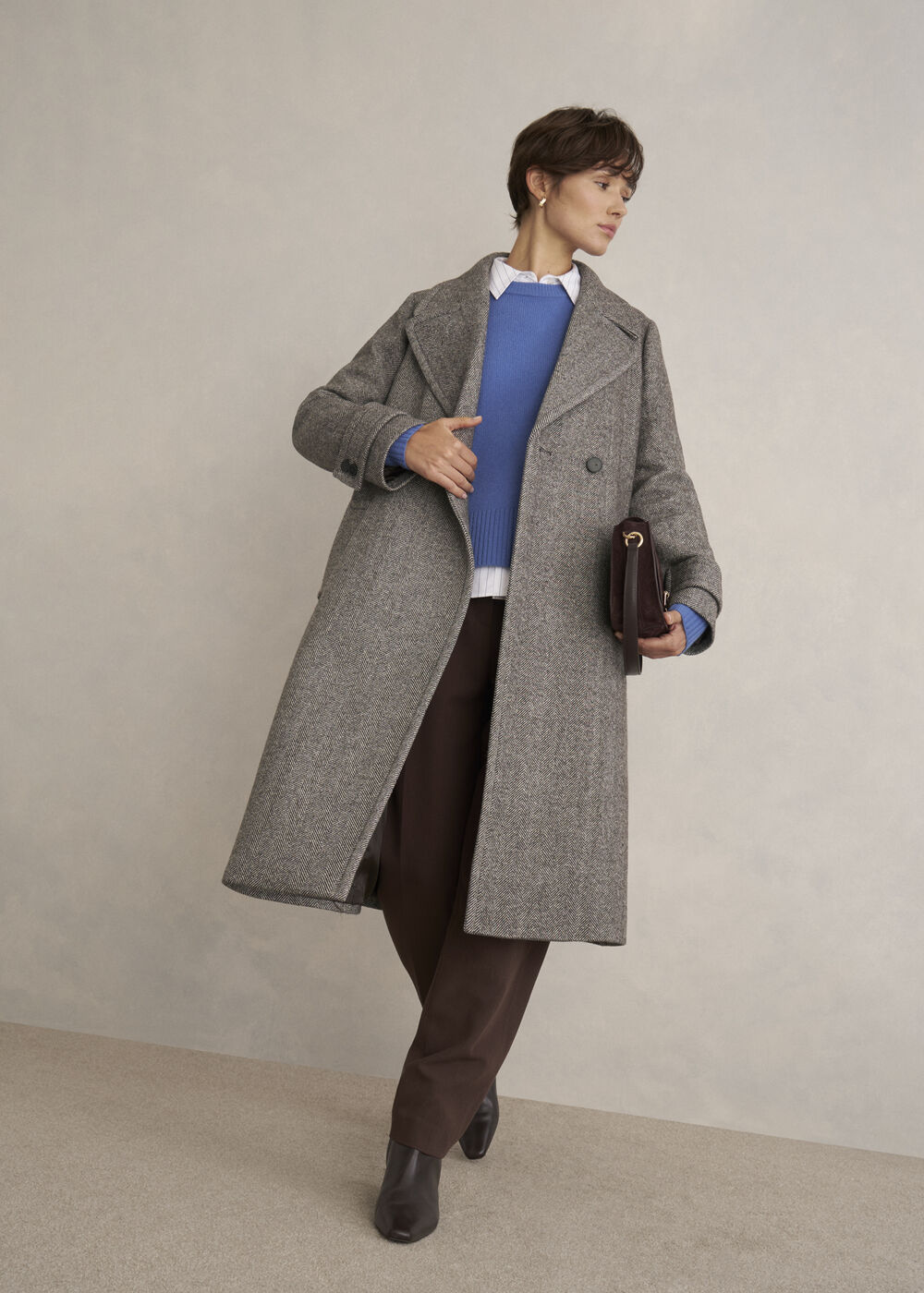 Prisha Wool Blend Coat, Mocha, hi-res