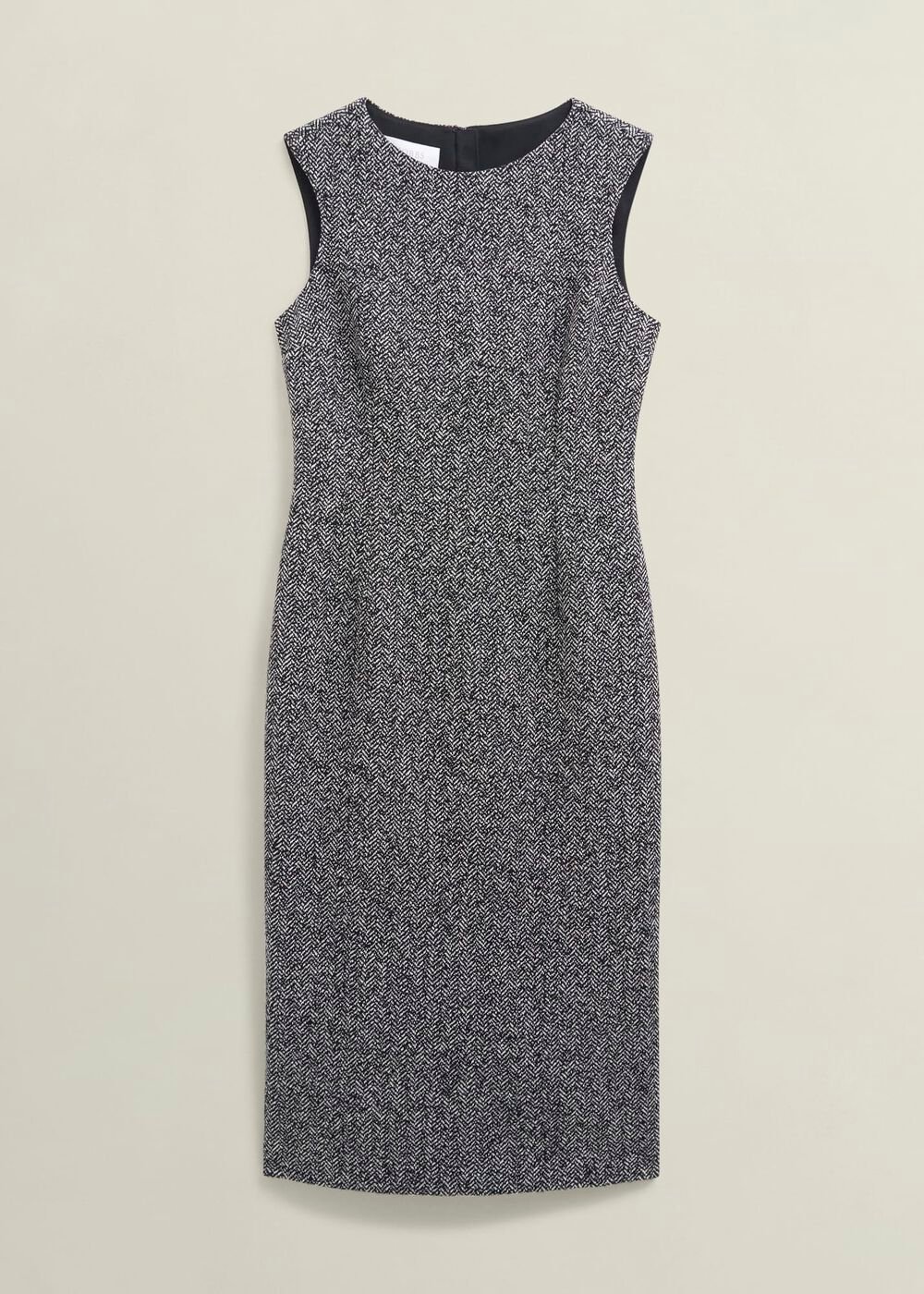 Marlyn Wool Jersey Dress, Black White, hi-res