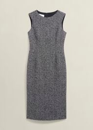 Marlyn Wool Jersey Dress, Black White, hi-res