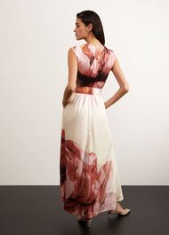 Heligan Floral Midi Dress, Cream Pink, hi-res