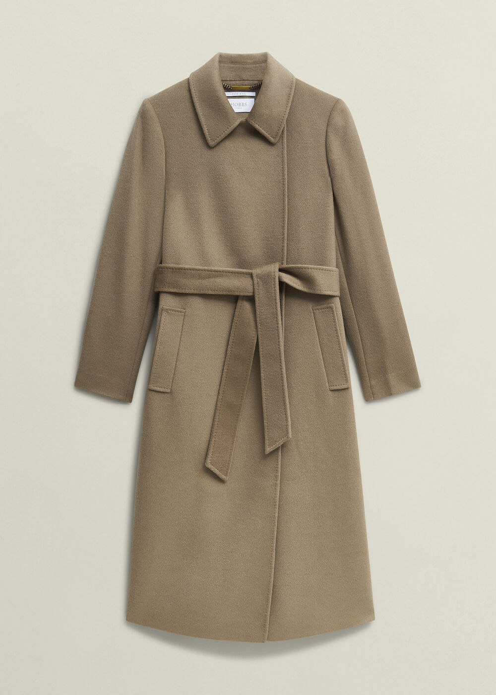 Petite Livia Wool Wrap Coat, Neutral, hi-res