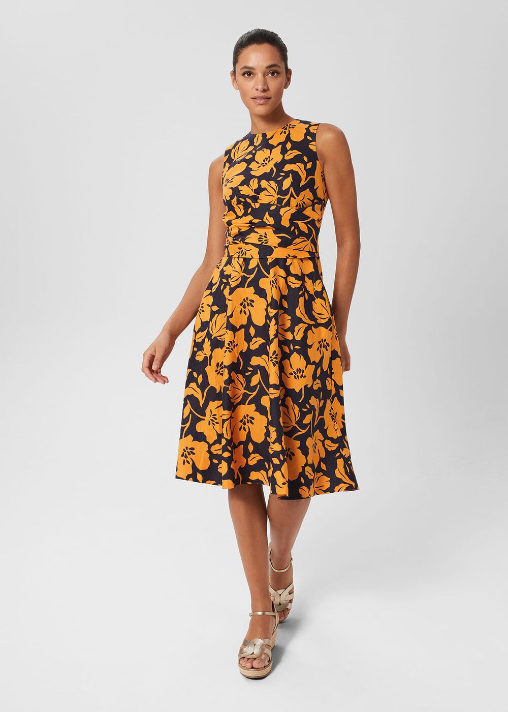 Twitchill Dress, Navy Orange, hi-res