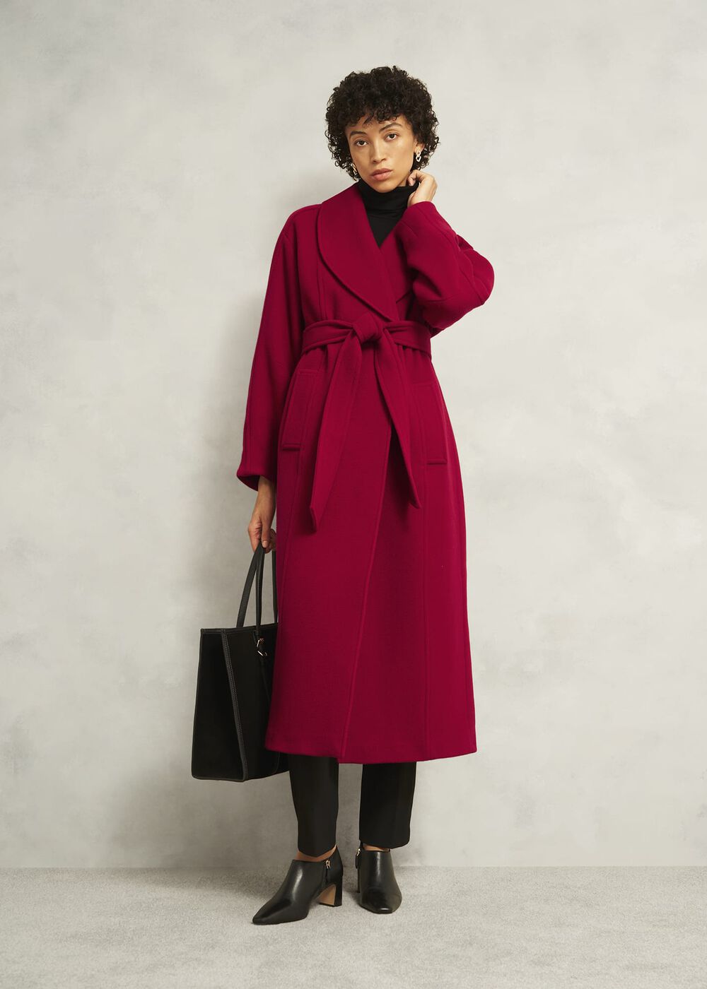 Lambeth Wool Blend Coat, Red, hi-res