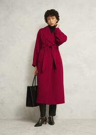 Lambeth Wool Blend Coat, Red, hi-res