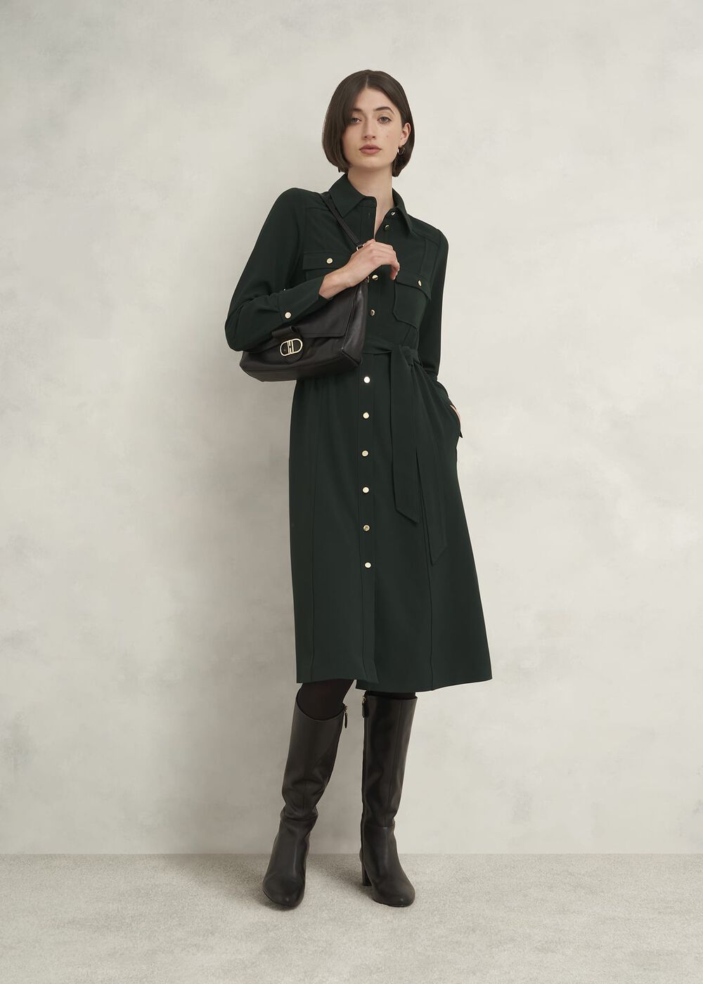 Petite Pricilla Dress, Rich Green, hi-res